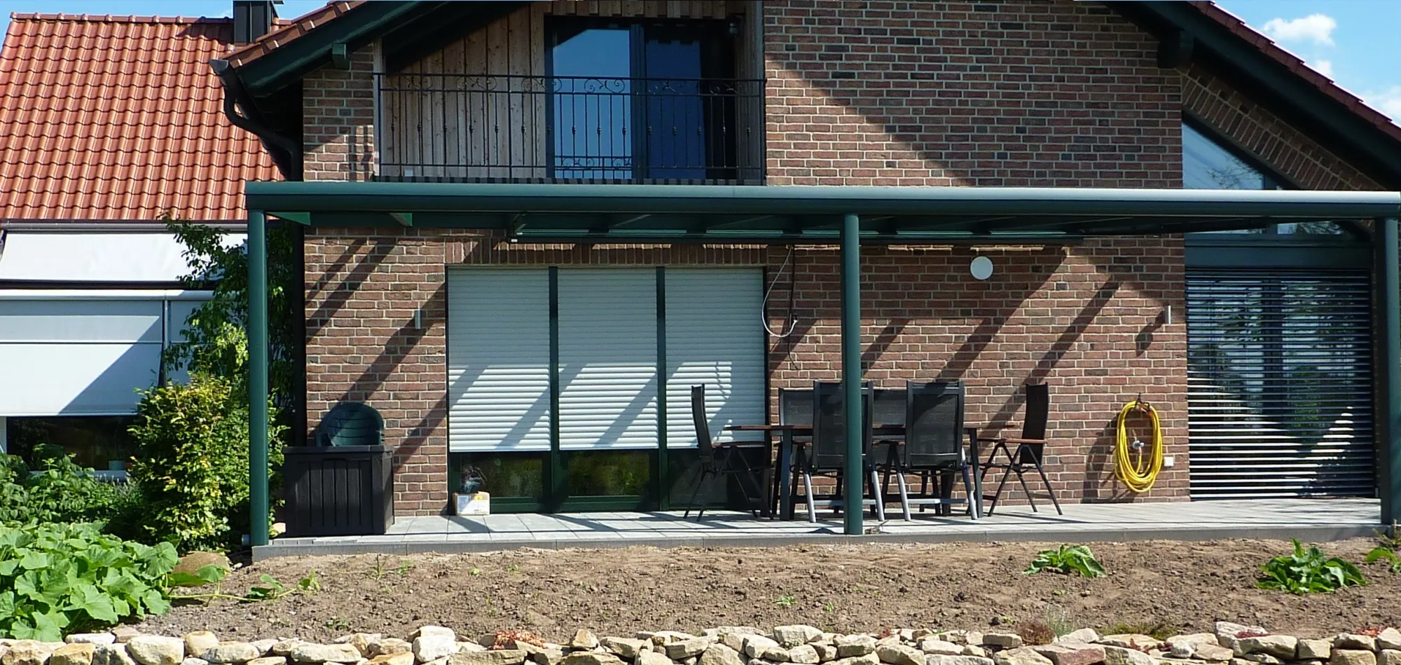 Terrassendach aus Aluminium mit Glas